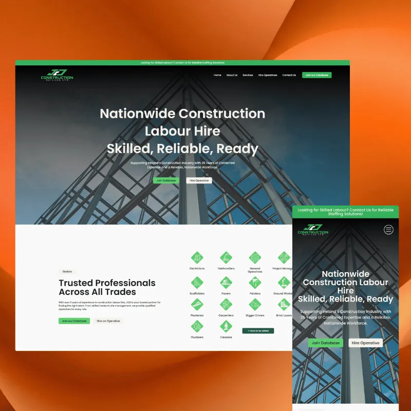 JCD Construction Services website by SERO