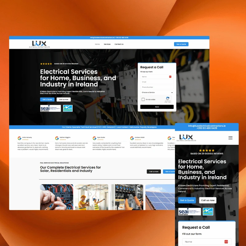 Historical Lux Electrical Contractors website presentation