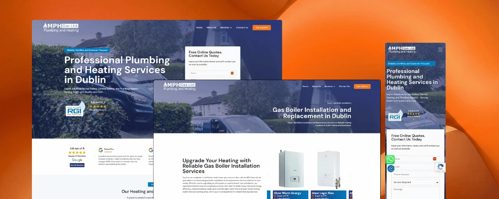 MPH Gas Ltd project presentation showing genuine desktop and mobile website views